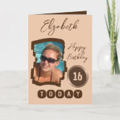 Carte Joyeux anniversaire 16 aujourd'hui ajouter photo b (Devant)