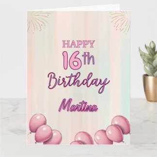 Carte Joyeux anniversaire 16e adolescente douce fille