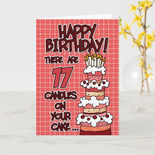 Carte Joyeux anniversaire - 17 ans (Fleur jaune)