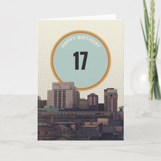 Carte Joyeux anniversaire 17 ans (Devant)