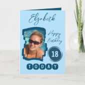 Carte Joyeux anniversaire 18 aujourd'hui ajouter photo b (Devant)