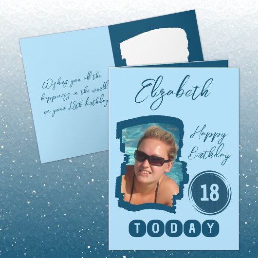Carte Joyeux anniversaire 18 aujourd'hui ajouter photo b