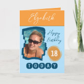 Carte Joyeux anniversaire 18 aujourd'hui ajouter photo b (Devant)