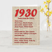 Carte Joyeux anniversaire 1930 Année de naissance 30's 3 (Fleur jaune)