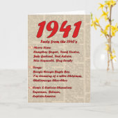 Carte Joyeux anniversaire 1941 Nouvelles de l'année de n (Fleur jaune)