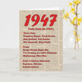 Carte Joyeux anniversaire 1947 Nouvelles de l'année de n (Fleur jaune)