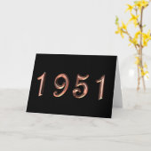 Carte Joyeux anniversaire 1951 Année de naissance 50's l (Fleur jaune)