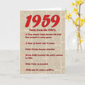 Carte Joyeux anniversaire 1959 ans d'années '50 de les (Fleur jaune)