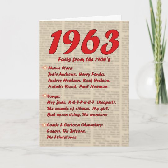Carte Joyeux Anniversaire 1963 Ans Des Annees 60 60s De Zazzle Be