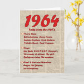 Carte Joyeux anniversaire 1964 ans des années 60 60s de (Fleur jaune)