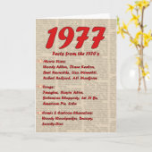 Carte Joyeux anniversaire 1977 ans des années 70 de (Fleur jaune)