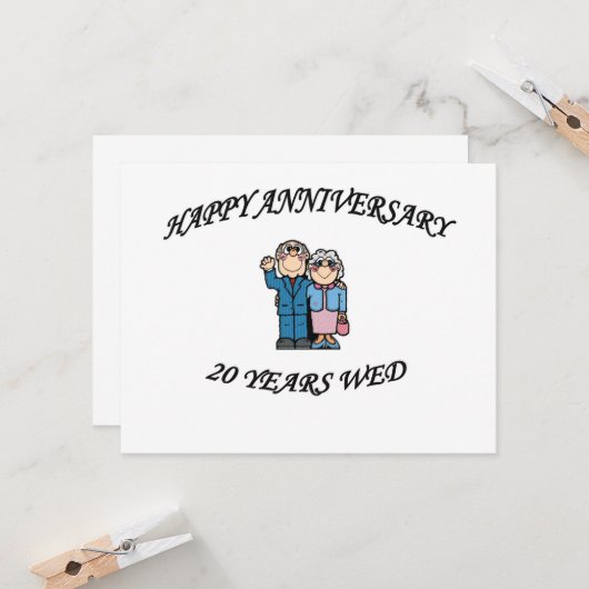 CARTE JOYEUX ANNIVERSAIRE 20 ANS (Devant/Arrière en situation)