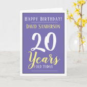 Carte Joyeux anniversaire 20 ans (Fleur jaune)