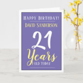 Carte Joyeux anniversaire 21 ans (Fleur jaune)