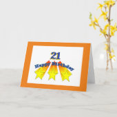 Carte Joyeux anniversaire 21 Christian Card (Fleur jaune)