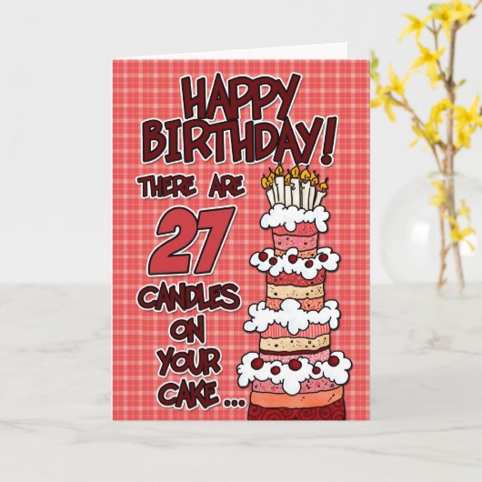 Carte Joyeux anniversaire - 27 ans (Fleur jaune)