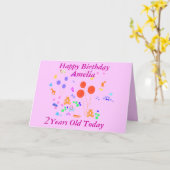 Carte Joyeux anniversaire 2 ans (Fleur jaune)