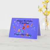 Carte Joyeux anniversaire 2 ans Ajouter un nom (Fleur jaune)