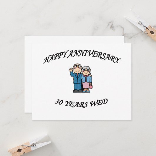 CARTE JOYEUX ANNIVERSAIRE 30 (Devant/Arrière en situation)