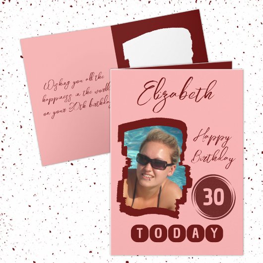 Carte Joyeux anniversaire 30 aujourd'hui ajouter photo b