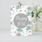 Carte Joyeux anniversaire 30e 50e 60e Floral (Debout devant)
