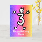 Carte joyeux anniversaire 3 ans (Fleur jaune)