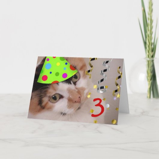 Carte Joyeux anniversaire 3 ans (Devant)