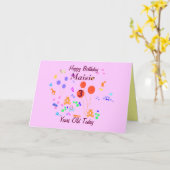 Carte Joyeux anniversaire 3 ans ajouter le nom/modifier (Fleur jaune)