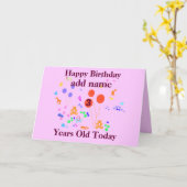 Carte Joyeux anniversaire 3 ans ajouter le nom/modifier  (Fleur jaune)