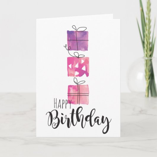 Carte Joyeux anniversaire 3 boîtes cadeaux - Personnalis (Devant)