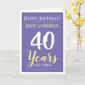 Carte Joyeux anniversaire 40 ans (Fleur jaune)