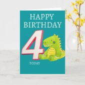 Carte Joyeux anniversaire - 4 aujourd'hui (Fleur jaune)