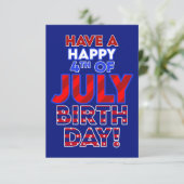 Carte Joyeux anniversaire 4 juillet (Debout devant)