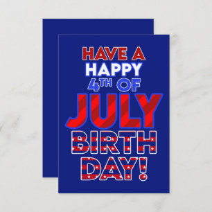 Carte Joyeux anniversaire 4 juillet