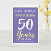 Carte Joyeux anniversaire 50 ans (Fleur jaune)