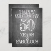 Carte Joyeux anniversaire - 50 ans et fabuleux (Devant / Derrière)