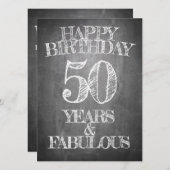 Carte Joyeux anniversaire - 50 ans et fabuleux (Devant / Derrière)