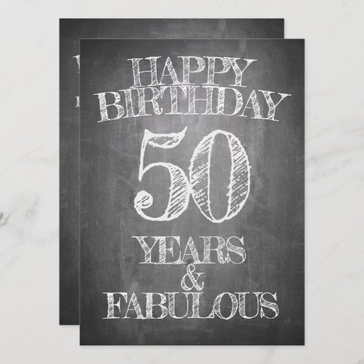 Carte Joyeux anniversaire - 50 ans et fabuleux (Devant / Derrière)