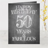 Carte Joyeux anniversaire - 50 ans et fabuleux (Fleur jaune)