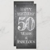Carte Joyeux anniversaire - 50 ans et fabuleux (Devant / Derrière)