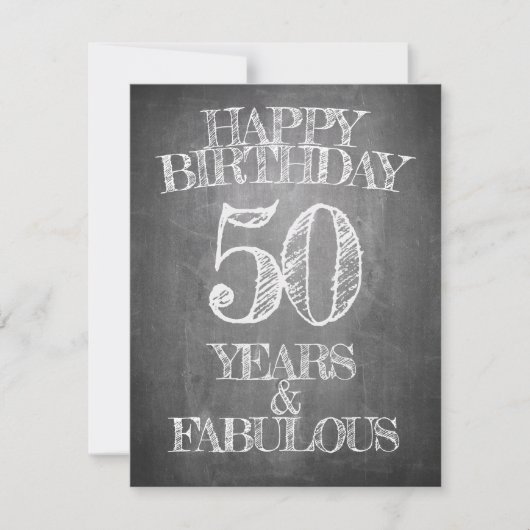 Carte Joyeux Anniversaire - 50 Ans & Fabuleux (Devant)