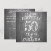 Carte Joyeux Anniversaire - 50 Ans & Fabuleux (Devant / Derrière)