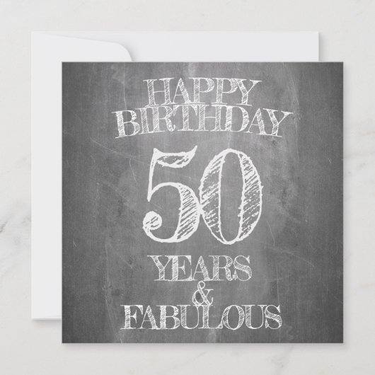 Carte Joyeux Anniversaire - 50 Ans & Fabuleux (Devant)