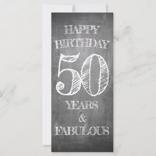 Carte Joyeux Anniversaire - 50 Ans & Fabuleux (Devant)