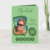 Carte Joyeux anniversaire 50 aujourd'hui ajouter photo v (Devant)