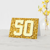 Carte 'Joyeux Anniversaire' '50' 'Glitz Gold' (Fleur jaune)
