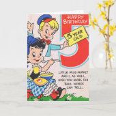 Carte Joyeux anniversaire 5 ans (Fleur jaune)