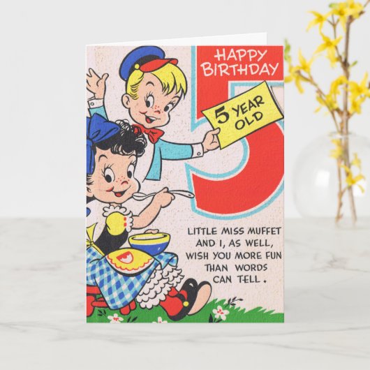 Carte Joyeux anniversaire 5 ans (Fleur jaune)