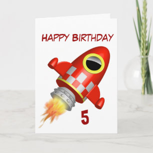Carte Joyeux Anniversaire 5e Thème Little Rocket