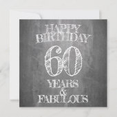 Carte Joyeux anniversaire - 60 ans & Fabuleux en chalkbo (Devant)